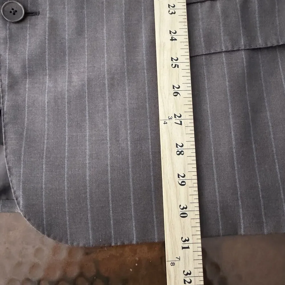 Ermenegildo Zegna Mila Fit Blazer Men 46R/60R Brown Pinstripe Wool Sport Coat